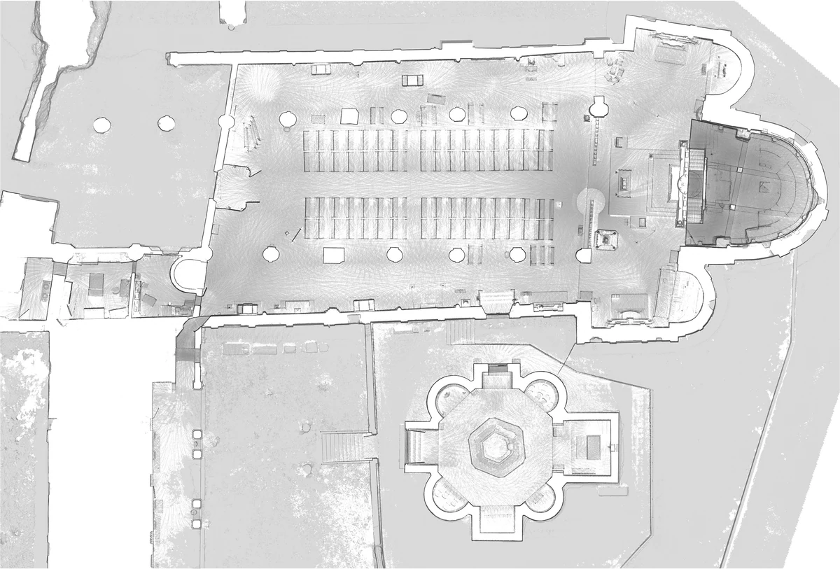 Planimetria del complesso della basilica e del battistero